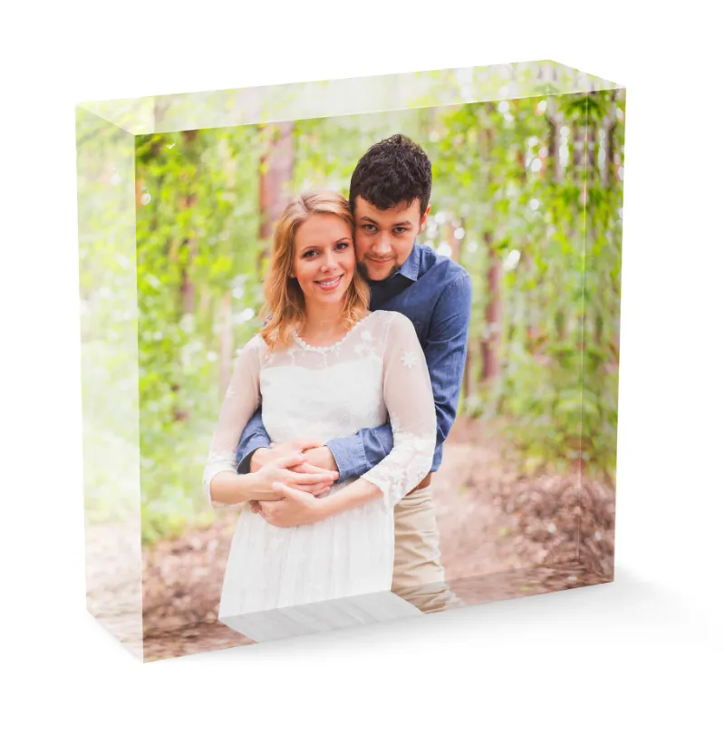 Akrylový blok s portrétom páru