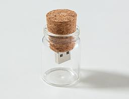 USB kľúč fľaštička s korkovou zátkou